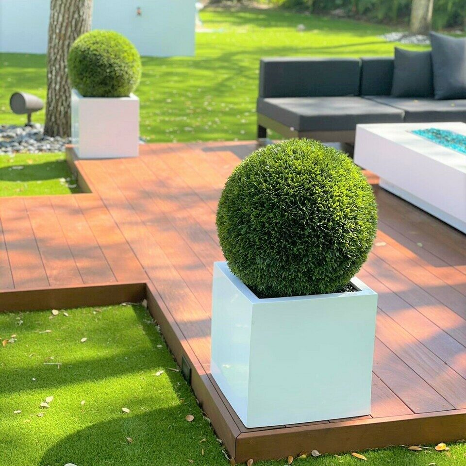 Topiario artificial en jarrón Groß Beau de fibra de vidrio