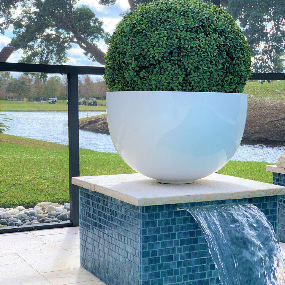 Half Topiary Ball Groß fibra de vidrio Bowl macetero