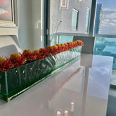Flores de protea naranja delgadas